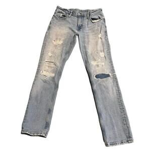 Old Navy Mens Jeans 31x31 Skinny Stretch Light Wash Distressed